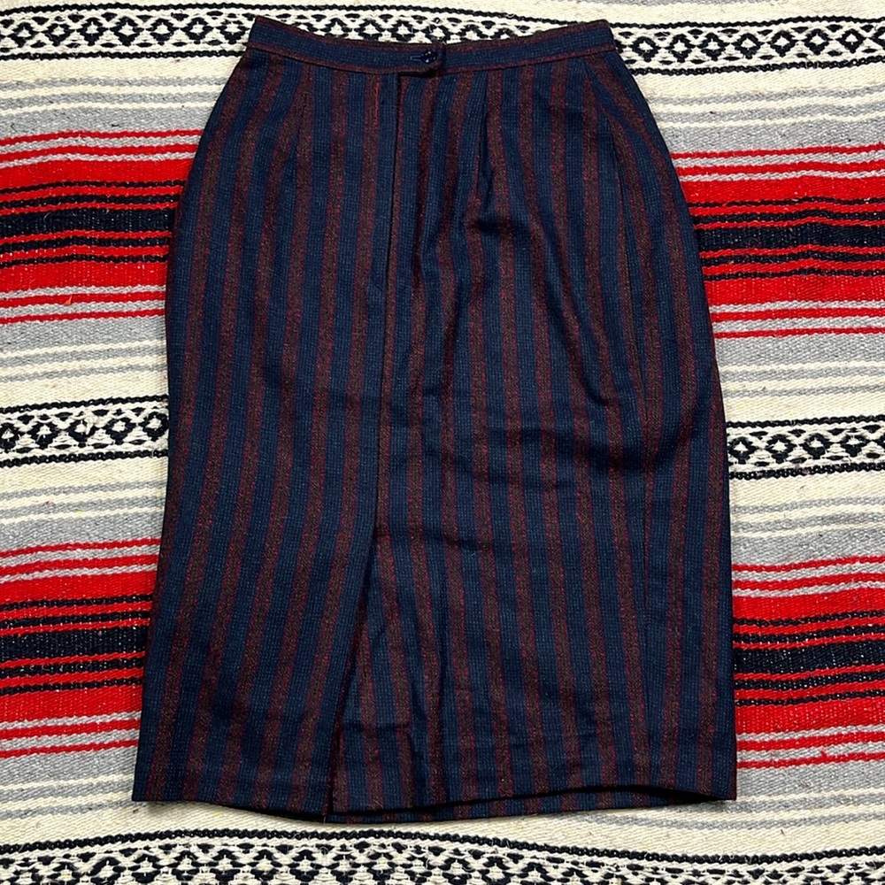 Vintage Gaytown Toronto Made in Toronto 100% Wool MIDI Skirt | Size 11-12